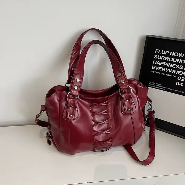 Sac à bandoulière café Vintage haut de gamme pour femme, sac à main de trajet en cuir Pu de qualité,