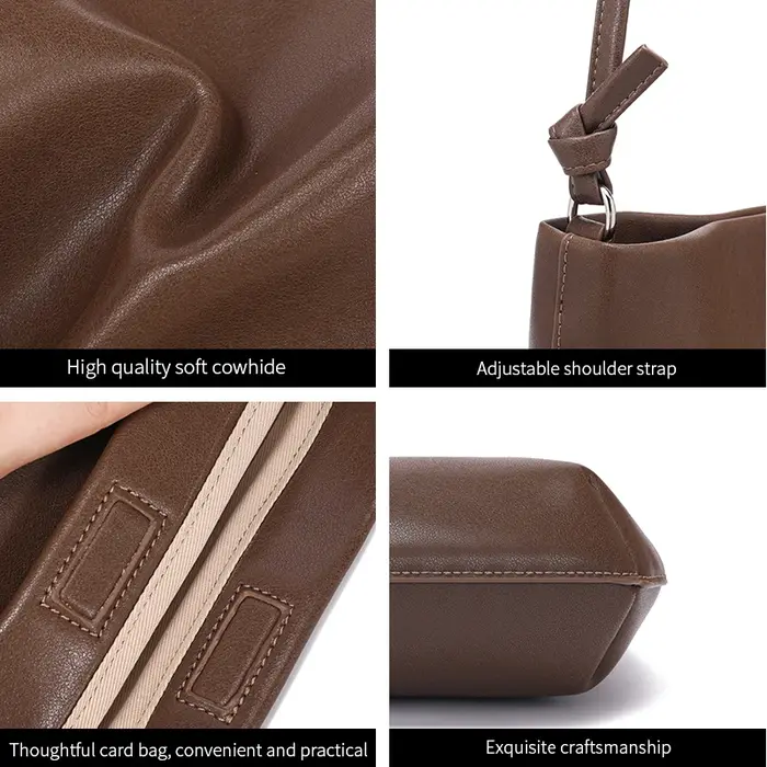 Sacs à bandoulière décontractés en cuir de vache pour femmes, sac à main en cuir véritable souple, s