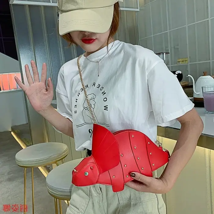 Sac bandoulière créatif en forme de dragon triangulaire