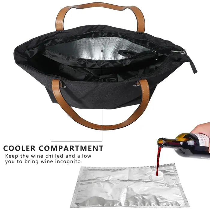 Wine Tote Bag, glacière de plage pour cadeau de voyage