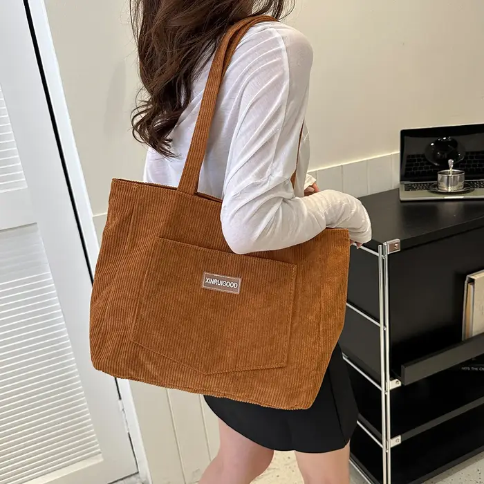 Sac à Main en Velours Côtelé pour Femme