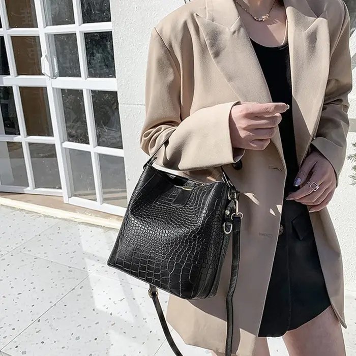 Sac à main vintage en cuir d'alligator pour femmes