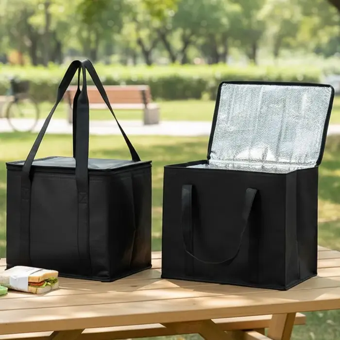 Grand sac isotherme réutilisable et pliable pour repas