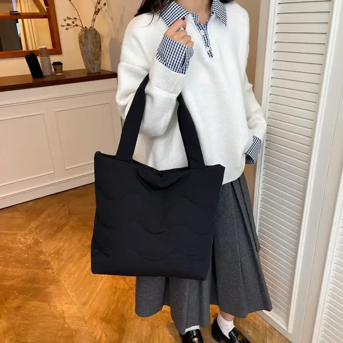 2025 hiver nouveau Simple fourre-tout décontracté Oxford couleur unie moraillon grande capacité sacs trajet quotidien