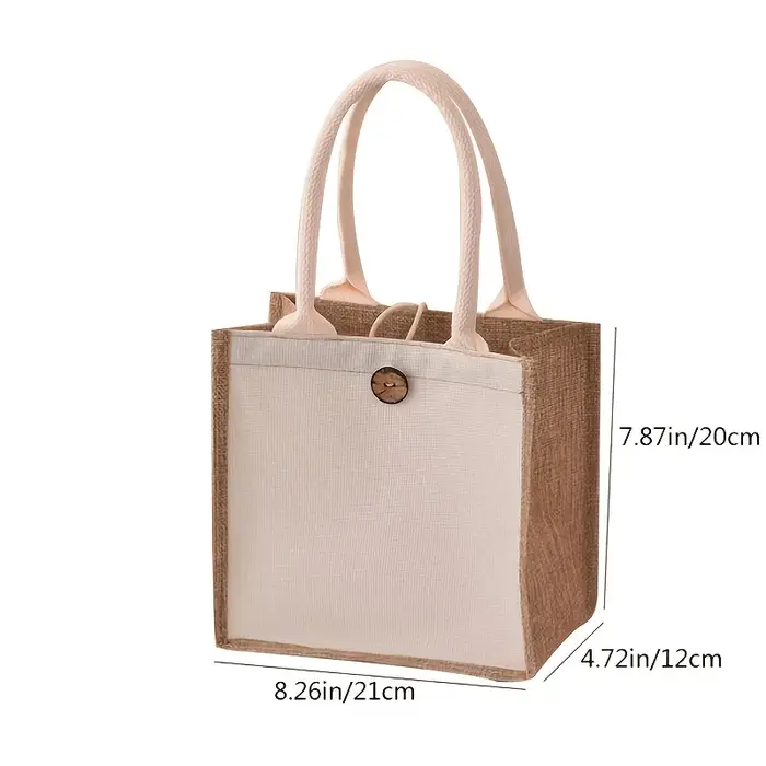 Nouveau sac fourre-tout en lin de style vertical, sac cadeau simple de couleur unie, sac de shopping à la mode