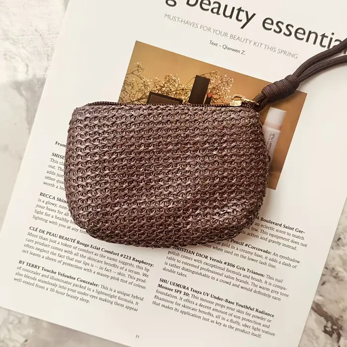 Mini sac à main en paille tressée pour l'été