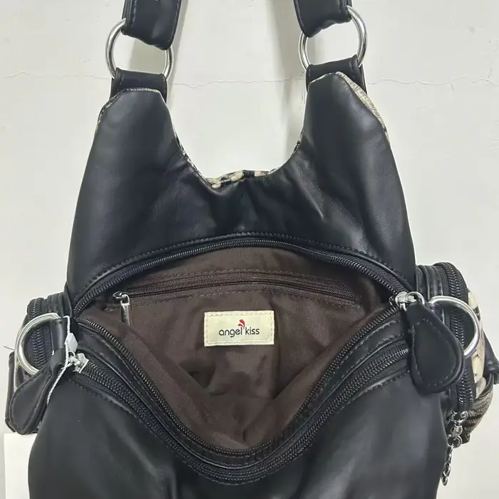 Sac à bandoulière Angel Kiss Vintage Y2K à imprimé léopard