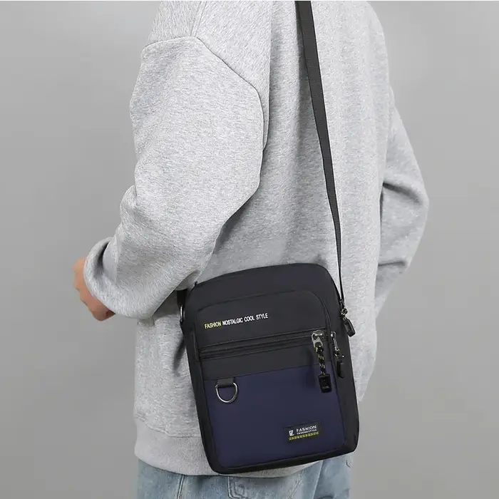 Sac à bandoulière élégant multicolore contrasté