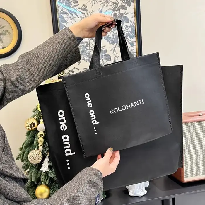 50 sacs fourre-tout en tissu non tissé écologiques réutilisables imprimés sur mesure