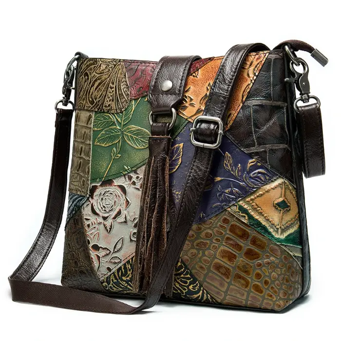 MAHEU mode femmes sac à bandoulière Style ethnique en cuir véritable sacs