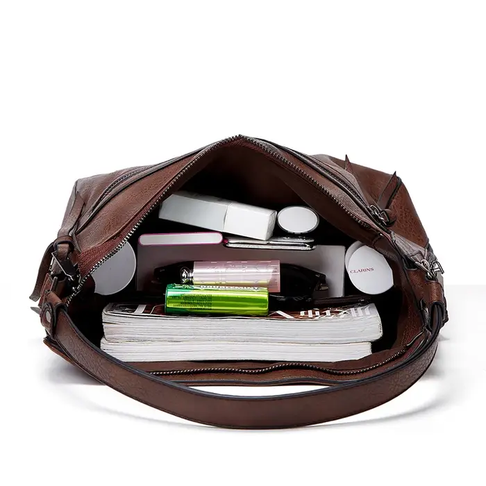 Grand sac messager en cuir pour femme