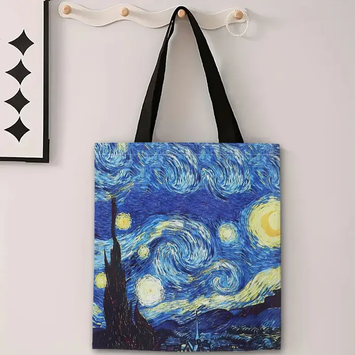 Sac à main léger en lin de la série Van Gogh