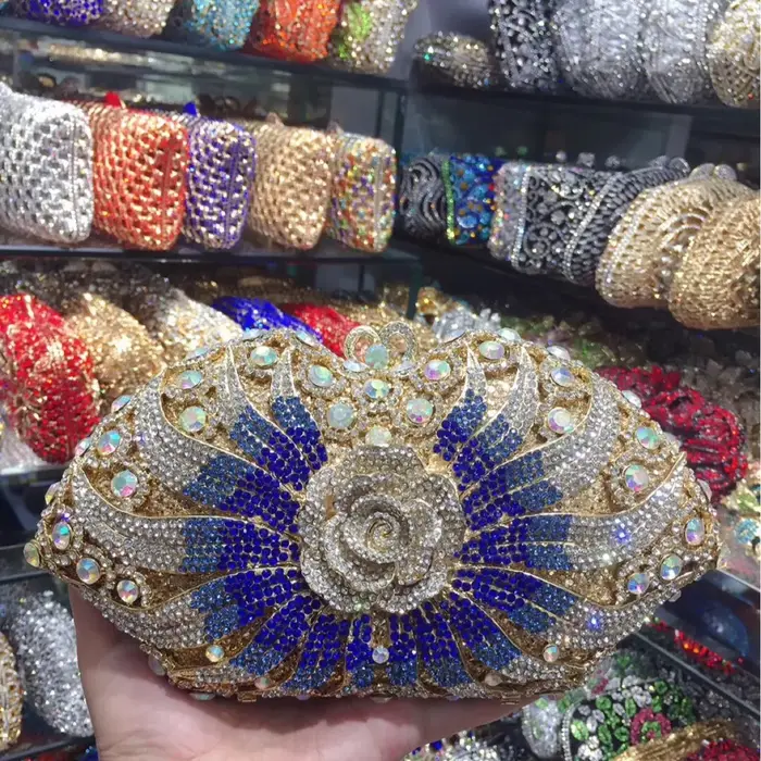 Sac de dîner en métal et diamant pour robe de Banquet pour dames
