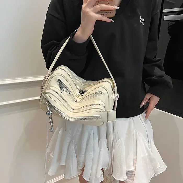 Sac messager en cuir PU souple pour femmes