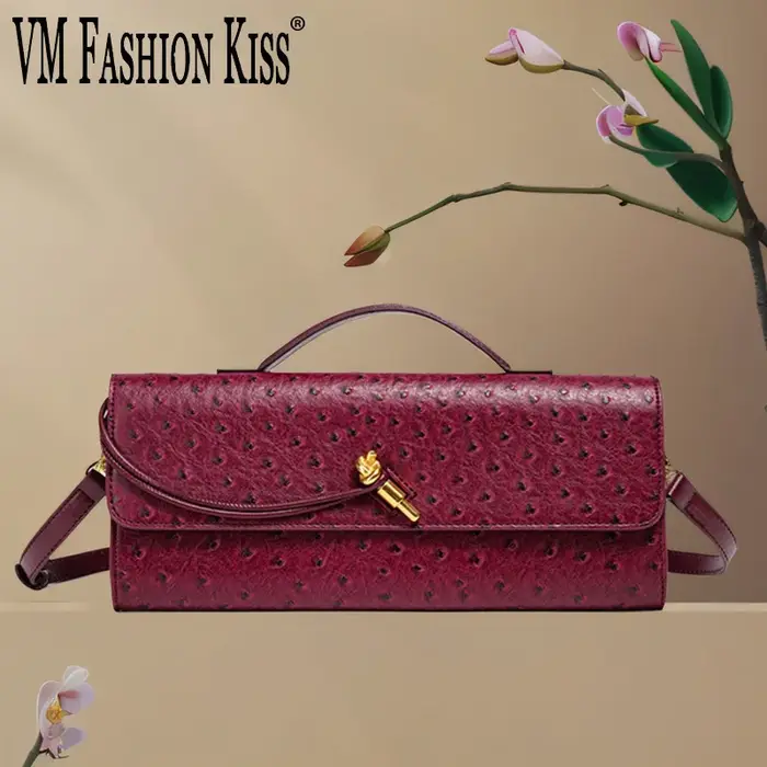 Sac bordeaux enveloppe rouge cerise