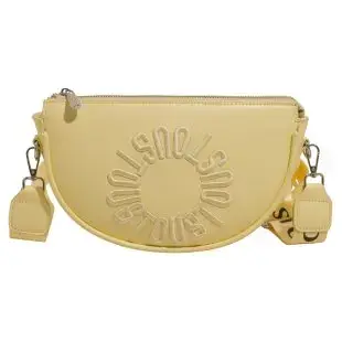 Sac à langer vintage en cuir, sac à bandoulière décontracté et tendance de couleur unie avec logo le