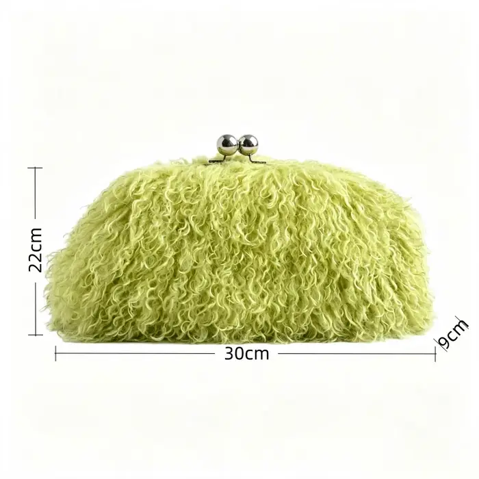 Pochette en fausse fourrure pour femme