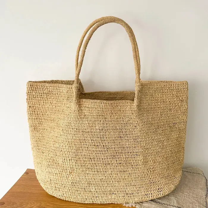 Sac en raphia tressé grande capacité pour femme, nouvelle collection 2026, sac fourre-tout à bandoul