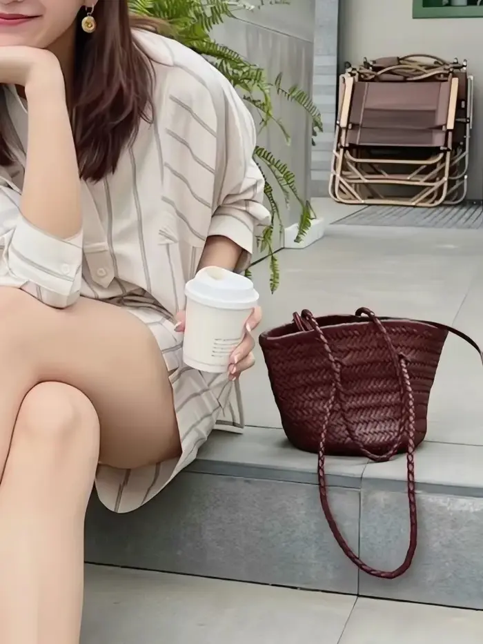 Sac seau en cuir PU fait main
