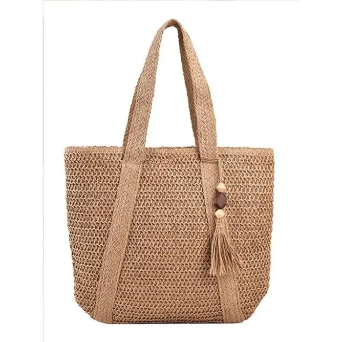 Sac fourre-tout bohème en raphia pour femme