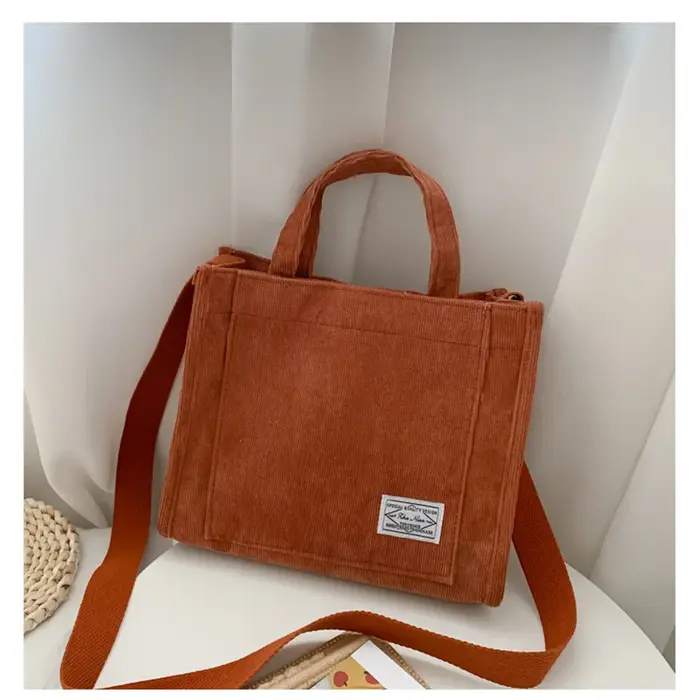 Rilibegan sac à bandoulière pour femmes nouveau Style Simple velours côtelé Portable grande capacité sac Ins mode tendance petit sac à main carré
