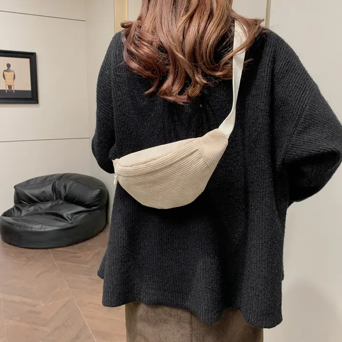 Sacs de ceinture en velours côtelé décontractés pour femmes
