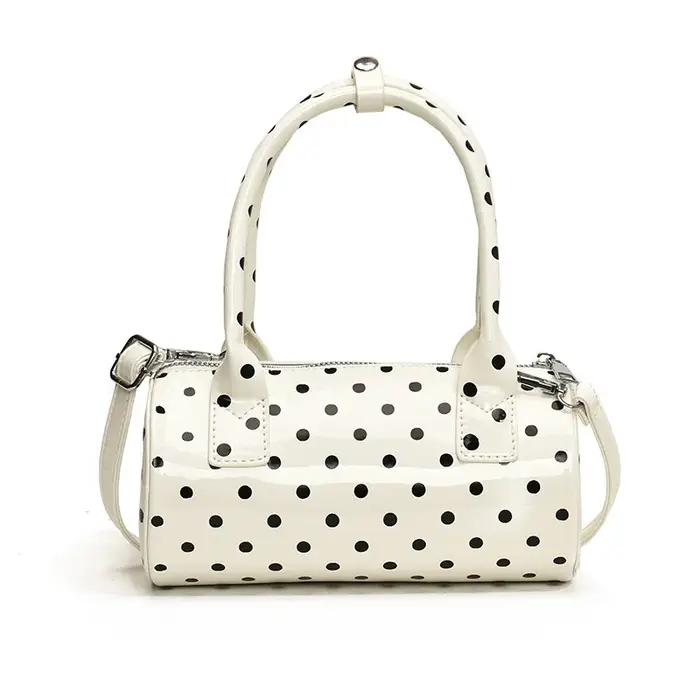 Sac à main en cuir PU à pois