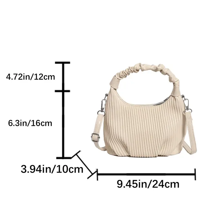 Sacs à main en cuir PU plissés pour femmes