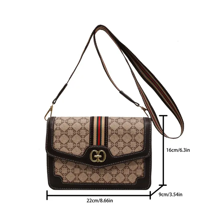 Sac bandoulière classique tendance en PU léger avec rabat