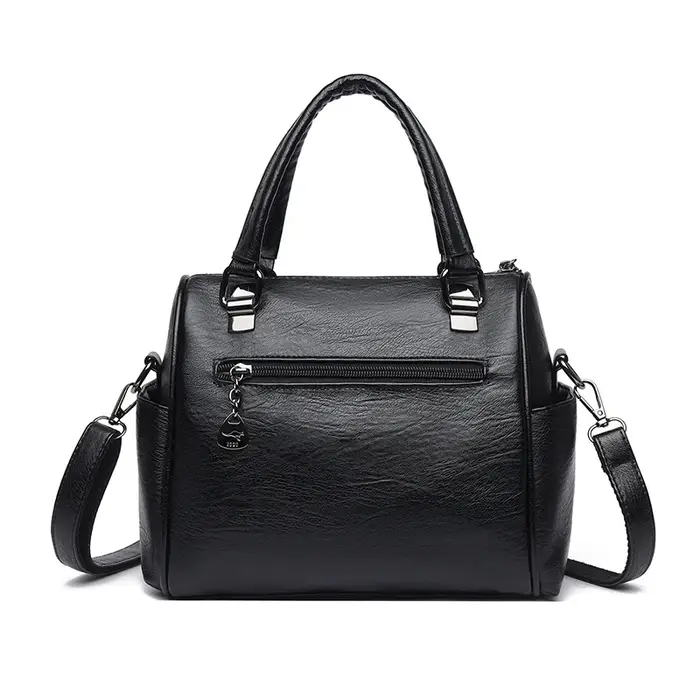 Sac fourre-tout Vintage en cuir PU solide pour femmes