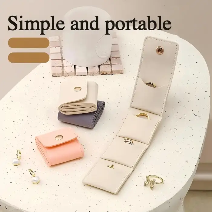 Lot de 2 mini pochettes à bijoux en cuir PU