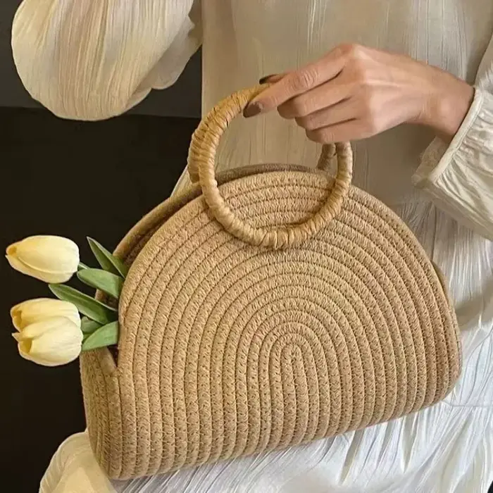 Sac à main tissé tendance 2026 pour femme – Sac bandoulière mini polyvalent et spacieux