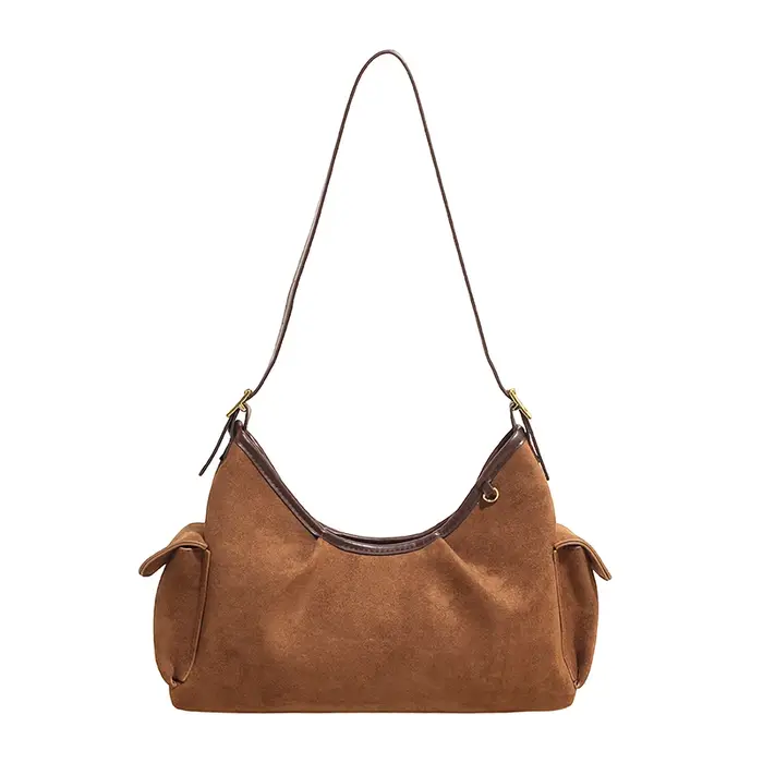 Faux daim couleur unie grande capacité Boston automne nouveau polyvalent 2025 offre spéciale sacs pour les femmes