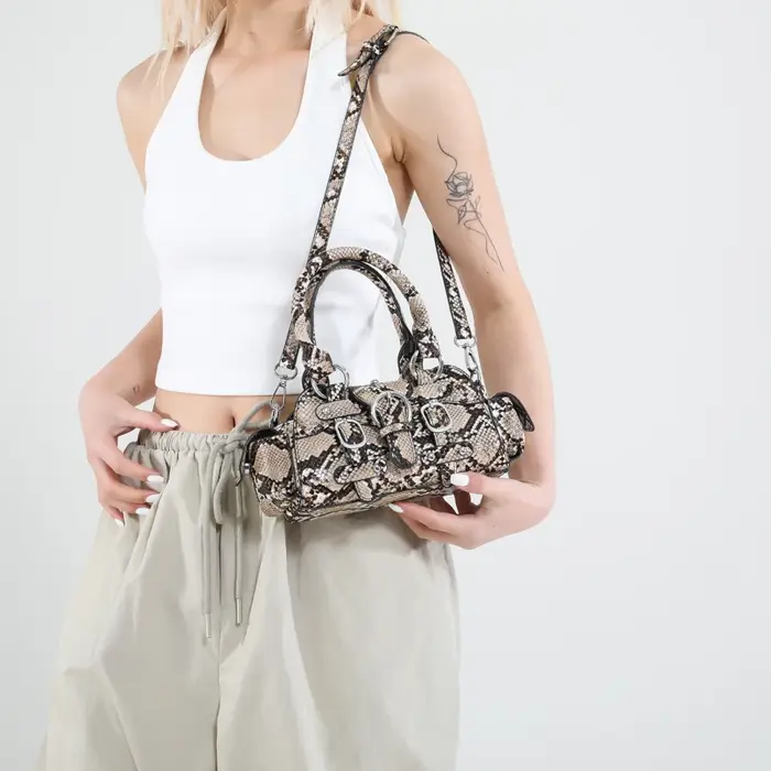 Sacs à main en PU motif serpent pour femmes