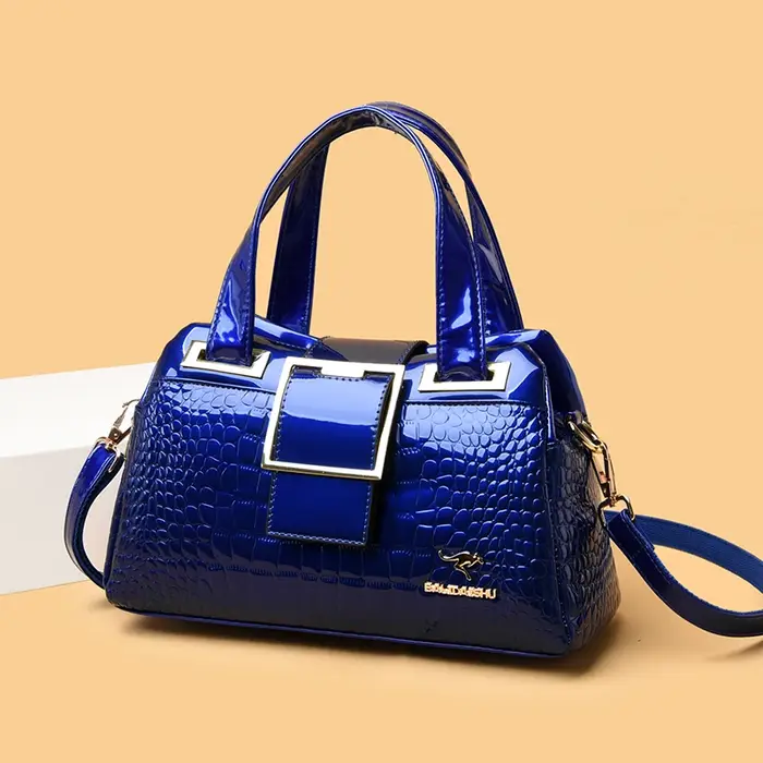 Sac à bandoulière en cuir motif crocodile pour femme