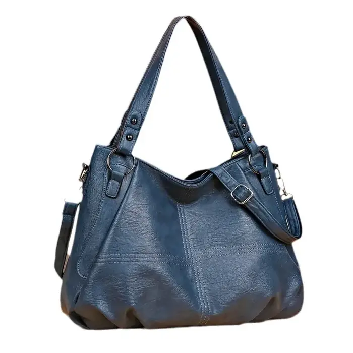 Sac à bandoulière en cuir souple grande capacité pour femme – Nouvelle collection tendance
