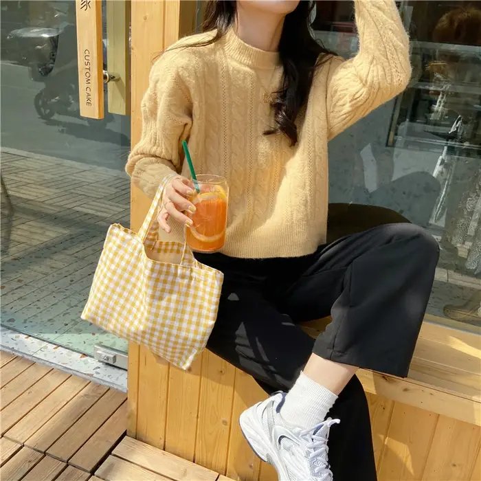 Sac à déjeuner Bento Portable en coton pour femmes