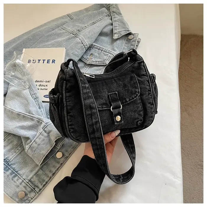 Sac fourre-tout en jean grande capacité pour femme