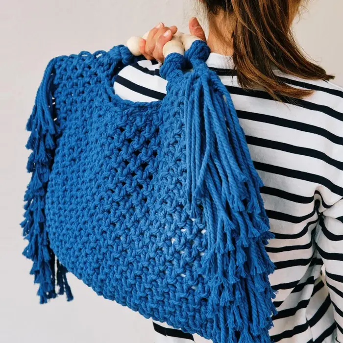 Sacs fourre-tout grande capacité sac à main de luxe de créateur pour les femmes nouveau tricot gland perles décorer sac