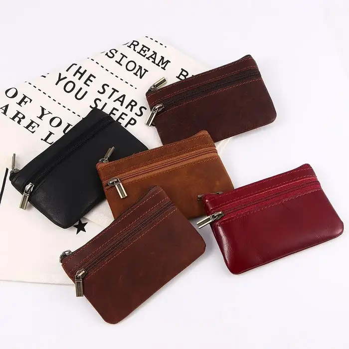 Mini Portefeuille en Cuir de Vachette Crazy Horse pour Femme