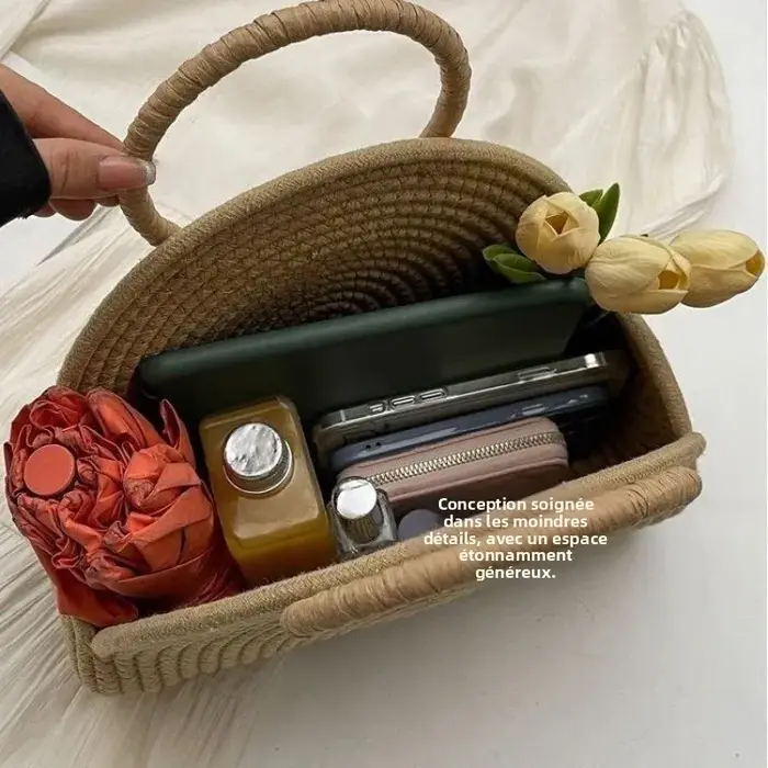 Sac à main tissé tendance 2026 pour femme – Sac bandoulière mini polyvalent et spacieux