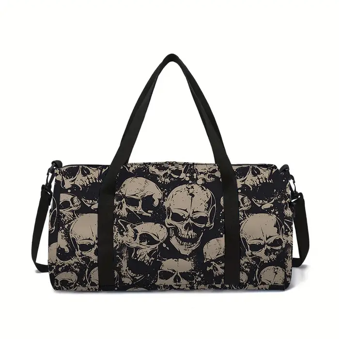 Sac de voyage grande capacité motif crâne floral pour garçons et filles – Meilleurs cadeaux – Sac