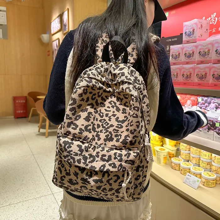 Sacs à dos de voyage imprimés léopard pour femmes