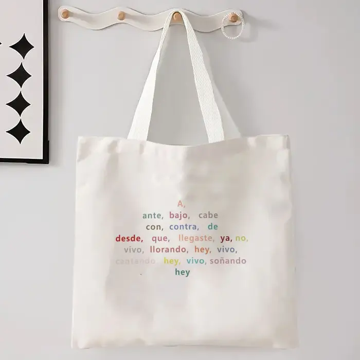 Femmes espagnoles sac à bandoulière graphique Harajuku Shopper sacs grande capacité toile fourre-tout sac à main sans