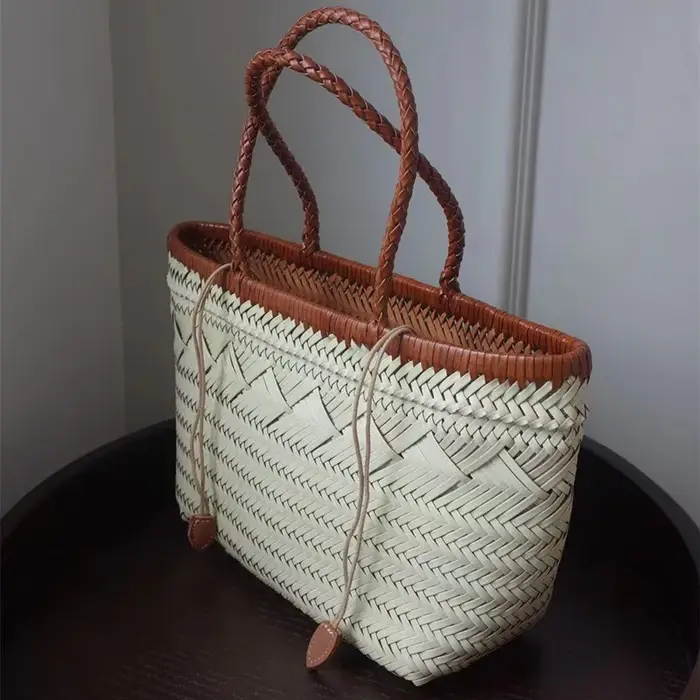 Sac à Main Hobos Vintage en Cuir group Tissé à la Main pour Femme