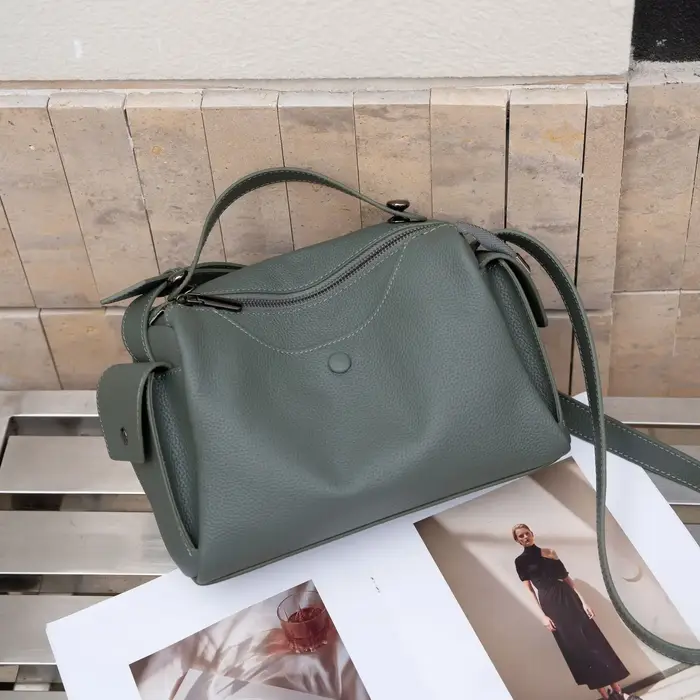 Boston Tote-Sac à main en cuir de vachette de grande capacité pour femme, sac à main souple pour fem