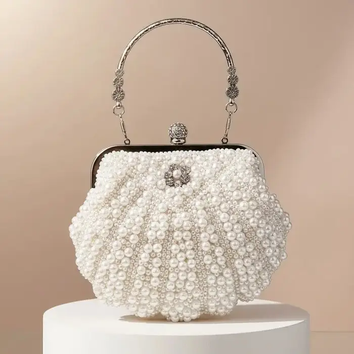 Perle pochettes femmes sac à main dames blanc sacs à main sacs de soirée pour fête mariage noir sac 