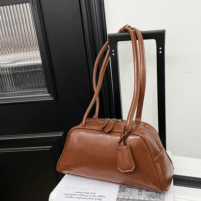 Sac à bandoulière en cuir Pu rouge pour femmes