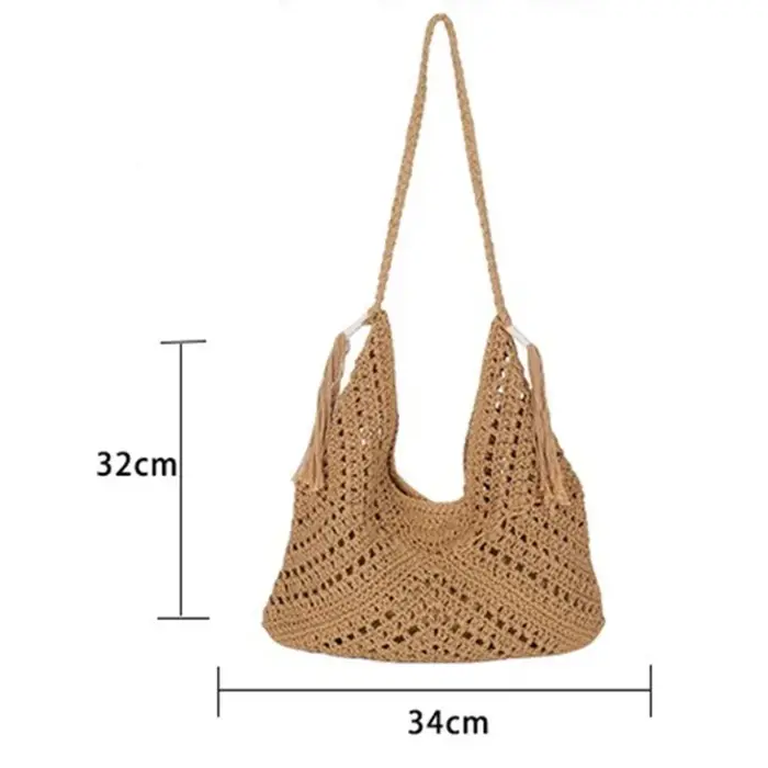 1Pc été décontracté Crochet sac à bandoulière Style Boho plage vacances fourre-tout sacs mode tissé sac tricoté Design