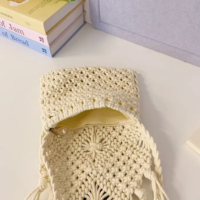Nouveau sac bandoulière bohème en macramé pour femme